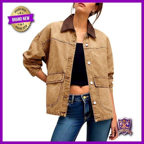 Jackets & Blazers - Oversized Denim Jacket Women's Casual Streetwear Y2K Chic Button Down with